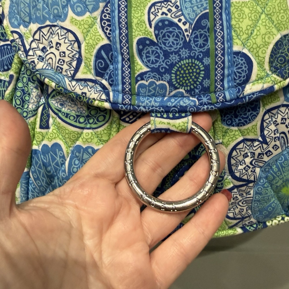 Vera Bradley Rare HTF Clare Crossbody Saddle Bag in Doodle Daisy Green & Blue's - Picture 3 of 16